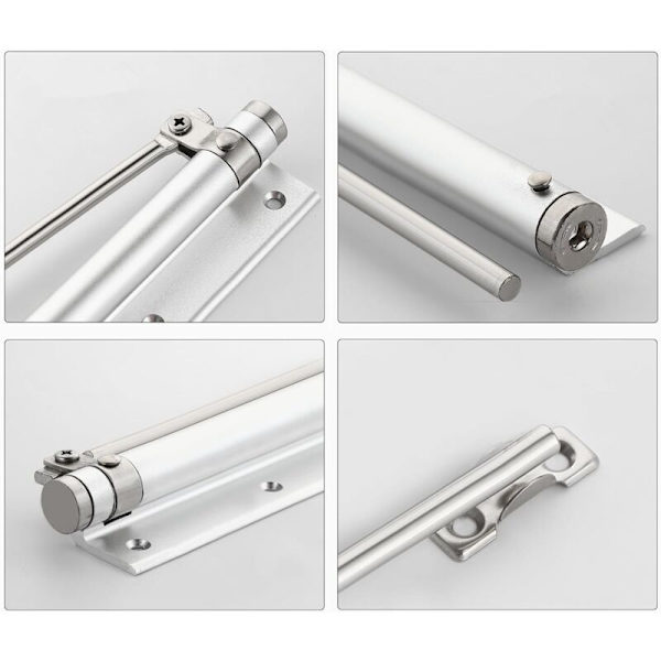 Dørlukker i Aluminium, Justerbar Automatisk Lukkeanordning, Nem at Installere, 45kg (2 stk)