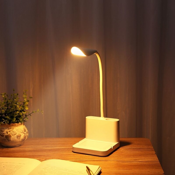 Usb Genopladelig Led Skrivebordslampe Tryk Bordlampe Til Læsning Læsning Studie Kontorarbejde Børns Nattelys