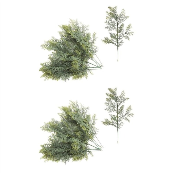80 stjälkar konstgjorda cedergrenar, konstgjorda cedergrenar, cederkvistar, stjälkar, plockar, gör-det-själv-tillbehör för jul