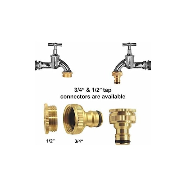 Universal badehane til haveslange adapter, 1/2 tommer og 3/4 tommer 2-i-1 slotted hunadapter - Fei Yu