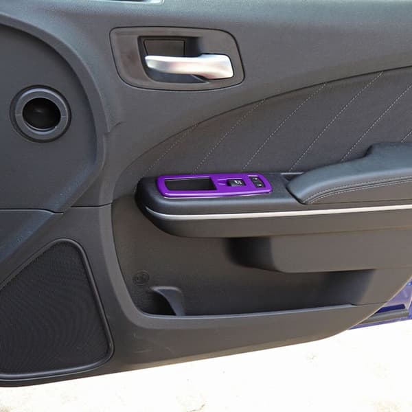 ABS Vindusheisbryter Dekor Innvendig Tilbehør for Charger Durango 2011-2019 RAM 2010-2017 Lilla