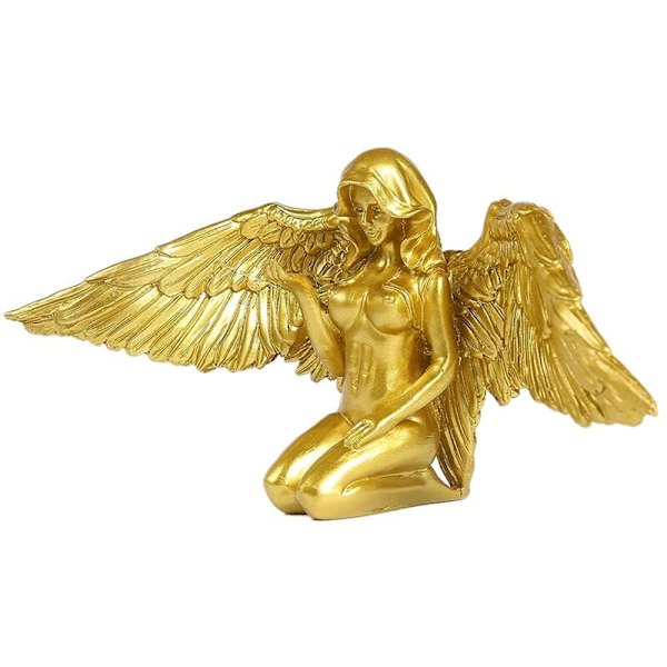3D Statue Dekoration Knælende Kappe Statue Uafhængig Skulptur Guld