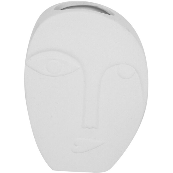 Enkel ansiktsvase i keramikk, pyntegjenstand, blomsterkurv, potte, dekor, soveromsblomster, vaser-A