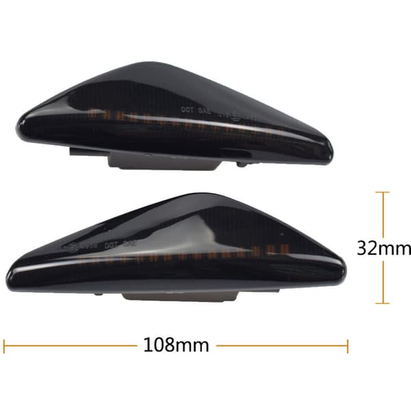 2 stk. dynamiske LED-sidemarkeringslys med røykeffekt til bil, blinklys for X3 F25 X5 E70 X6 E71 E72 2008-2014
