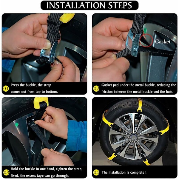 Auton lumiketjut säädettävät lumiketjut liukastumisenestoketjut autoille/SUV:lle/kuorma-autoille liukastumisenesto kaupalliset kuorma-auton tarvikkeet (lumiketjut)