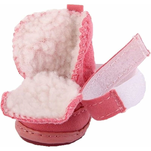 Pentu söpö lämmin talvikenkä pienille ja keskisuurille koirille ja kissoille, paksu fleece-lumikengät, vaaleanpunainen, 4