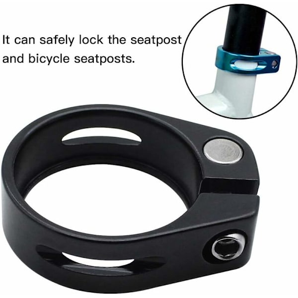 DENUOTOP 2 stk. Cykelsaddelpindsklemme 34,9 mm Klemme Rørklemme Saddelmonteringsbeslag Cykelsaddelklemme Hurtigudløsning Aluminium Legering Sort Blå til