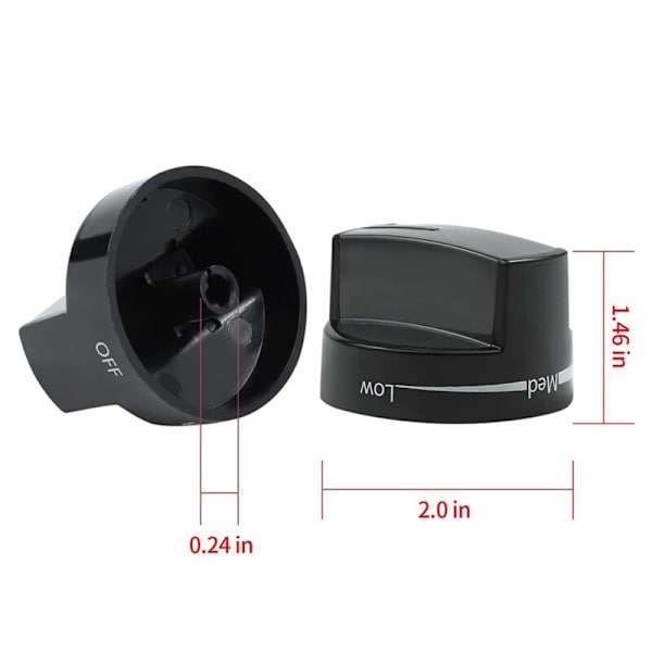 W10339442 Komfyr Knotter (Pakke med 5) Passer Til Whirl-Pool Gasskomfyr WFG524SLAS2, WFG524SLAW0, Erstatter PD00004340, 2311008