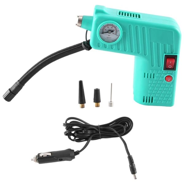 -301 Multifunktionell luftpump bil luftpump bärbar luftpump autotillbehör, grön