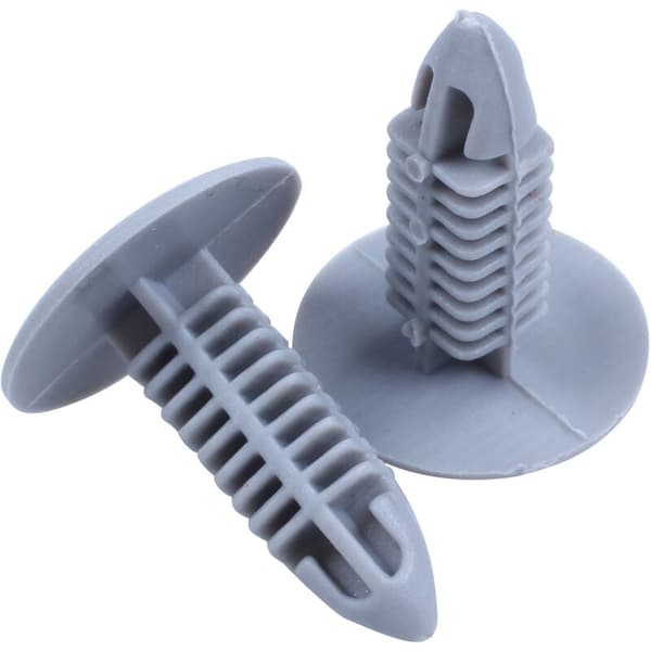 30 stk. plastfester skruer grå flens støtfangerklips for 6mm x 6,7mm hull
