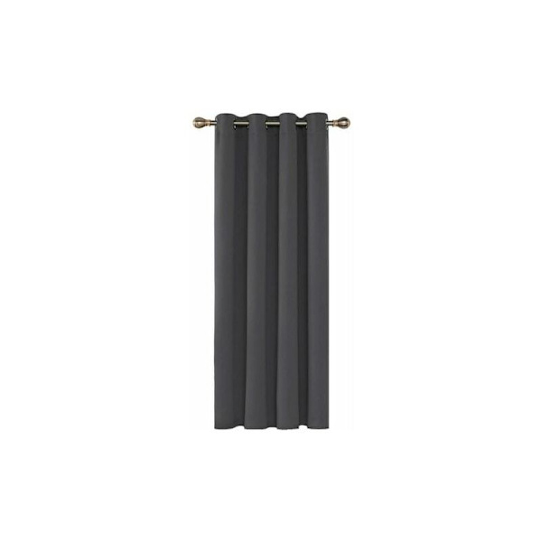 Mörkläggningsgardiner Termiskt Isolerande Anti-Kall, 140x245 CM (Bredd x Höjd), Gardiner för Vardagsrum och Sovrum, Modern Design med Öglor, Mörkgrå