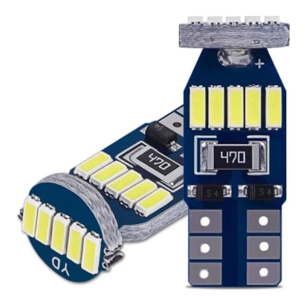 Sats med 10 T10 W5W LED-lampor Canbus felfri 15 st SMD 4014 Bil LED-lampor 194 168 2825 Vit 6000K för Innerbelysning, Bagageljus, Skyltbelysning