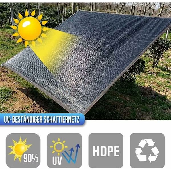 90% skyggenet til drivhus med øjer - 2 x 4 m - til have, pergola, terrasseplanter, drivhus, hønsehus, udendørs