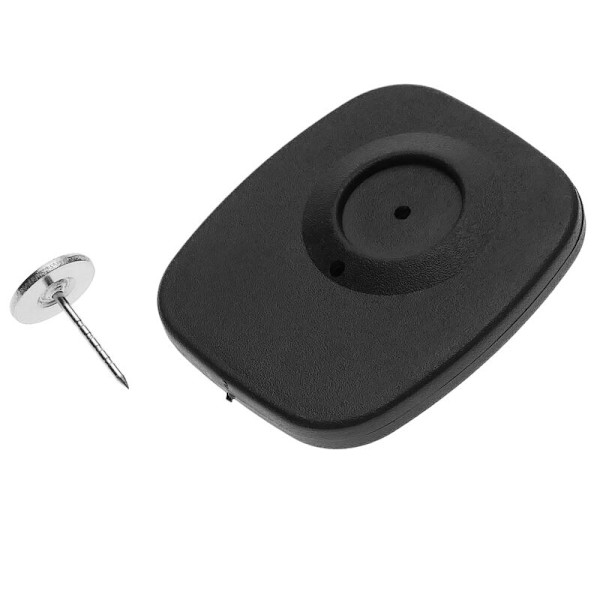 Varkaudenestotarra yhteensopiva EAS RF 8,2 MHz 47 x 42 mm musta nastalla 100 kpl