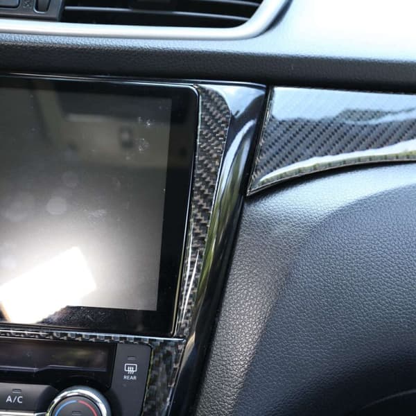 ABS Central Control Display Screen Trim i Fiber til Stickers Dekoration 2014-2018