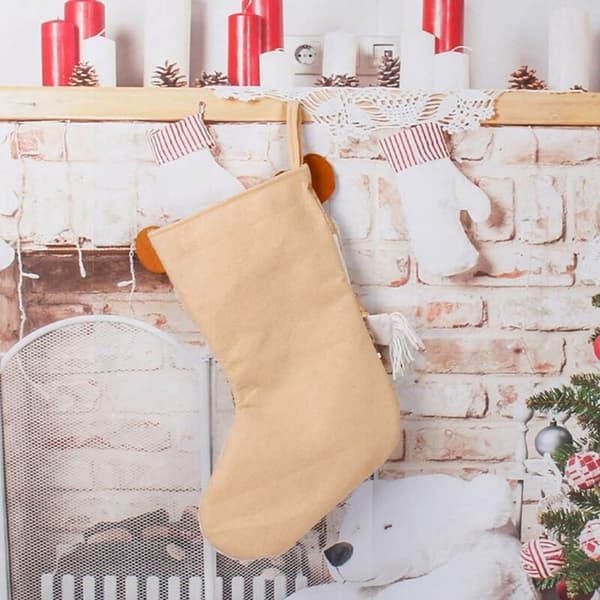 Stor julepyntstrømpe med glitter, julepynt til juletreet