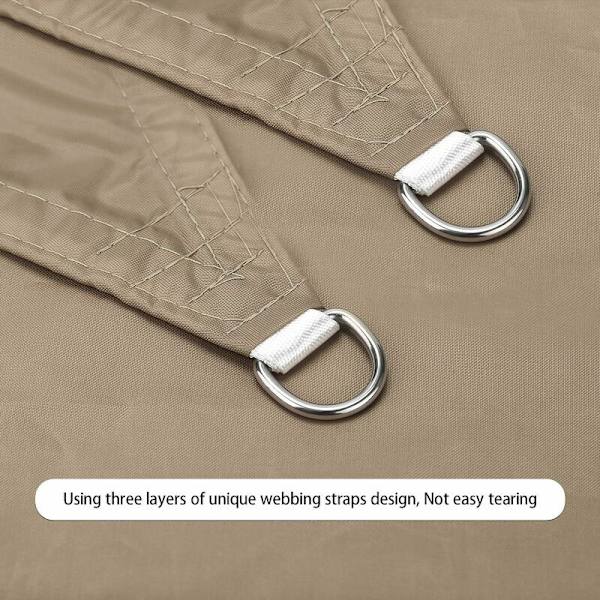 Rektangulär Solsegel 3x5m Khaki, Vattentät Markis UV-Skydd för Trädgård Terrass Utomhus Patio Pool med Gratis Rep