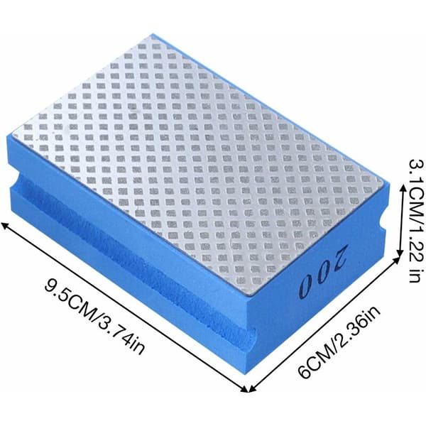 Diamant Hand Sanding Block, Diamant Hand Polering Pads, för Polering Sten, Glas, Kakel 200 Grit