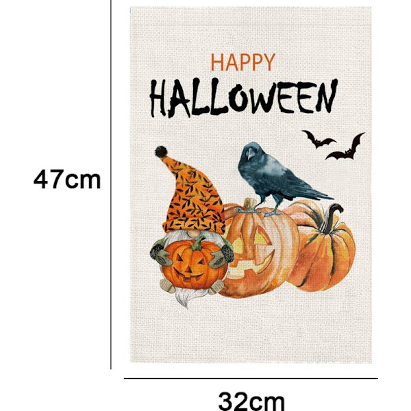 Halloween Vertikal Trädgårdsflagga, Dubbelsidig, Utomhus Dekoration