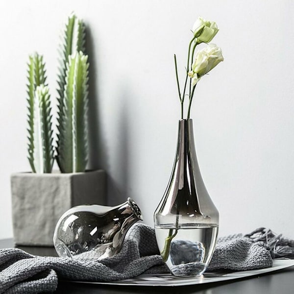 Nordisk Blomglas Vas Gradient Glas Vas Dekorativ Nordisk Blomvas Heminredning Växter Krukor Växthållare A
