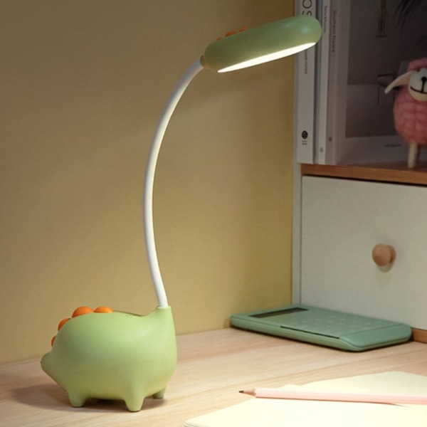 Sød tegneserie dinosaur lille bordlampe USB opladning touch farve skiftende sød børn studerende læring øjenbeskyttelse B