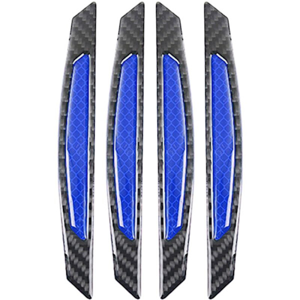 4 st bil dörr varningsdekal reflekterande remsa anti-kollisionsvarning fiber trim anti-scratch blå