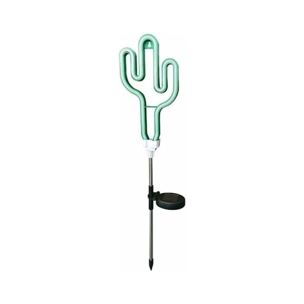 Solcellsdriven LED ”Kaktus” neonstake, Grön färg, IP44-SOCACTUS utomhus special [Energiklass A++]-Fei Yu