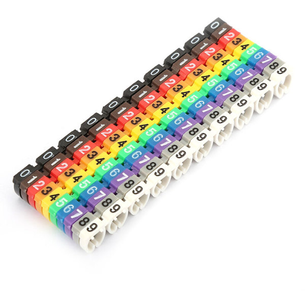 Digitaalinen numeroputkijohdon numerotunnisteputki kaapelivärikoodattu merkki (100 kpl 6 mm²)