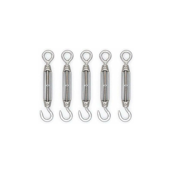 M4 Haka & Ögla Spännare 304 Rostfritt Stål - 5-pack