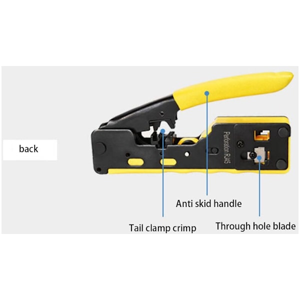 RJ45 Værktøj Netværkskabels Krympeværktøjer til Cat7 Cat6 Cat5 RJ11 RJ12 Modulære Stik Metal Klips Klemmer
