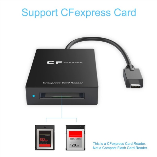 CFexpress Type B-kortlæser USB3.1 Gen 2 Type C-kortlæser CFexpress-hukommelseskortadapter