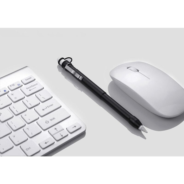 Aluminiums blyantspennal til I-Pencil, sikker hætteholder til IPad Pro 12,9 tommer, 10,5 tommer, 9,7 tommer Apple Pencil 1. sort