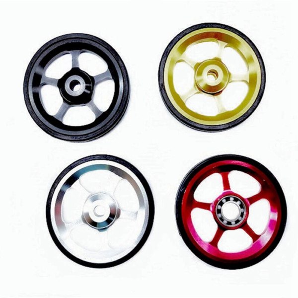 Ny til BROMPTON Foldecykel Easy Wheel 6Cm Keramisk Leje Bagagebærer CNC Aluminiumlegering Birdy Easy Wheel, Sort