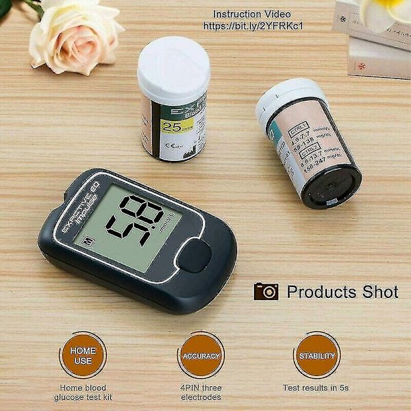 2023 Ny blodsockermätare Diabetes testkit med 50 st teststickor Blodsockermätare Blodsocker test för diabetes