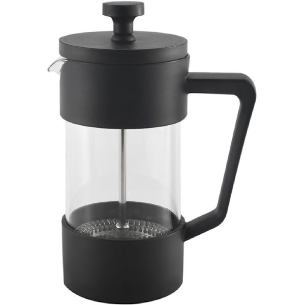 Fransk Press Kaffemaskine og Te-brygger, Rustfri og Opvaskemaskine Sikker Fortykket Borosilikatglas Kaffe-presse, Sort