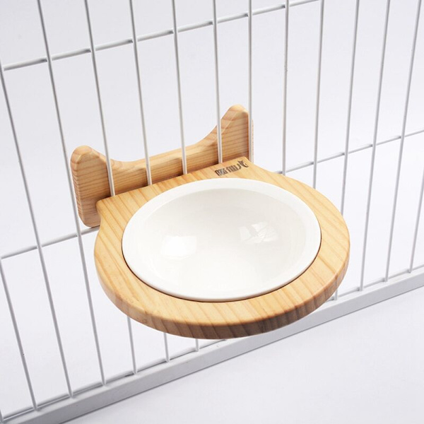 Varmebestandig kæledyr træ hængende hvalp kattepotte skål hund skål bærbar kæledyr feeder kæledyr kat forsyninger