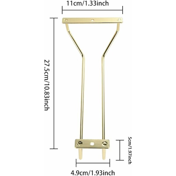 27,5 cm Guld Vinglas Stativ Under Hylde Glasophæng Vinglas Opbevaringsstativ 1 Række