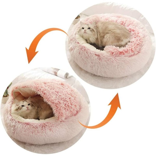 Rund kæledyrskurv Fluffy katteseng pude Donut kurv Ultra-blød rede åndbar hvalpemåtte kæledyr katteseng bærbar kurv kennel hule hus vaskbar