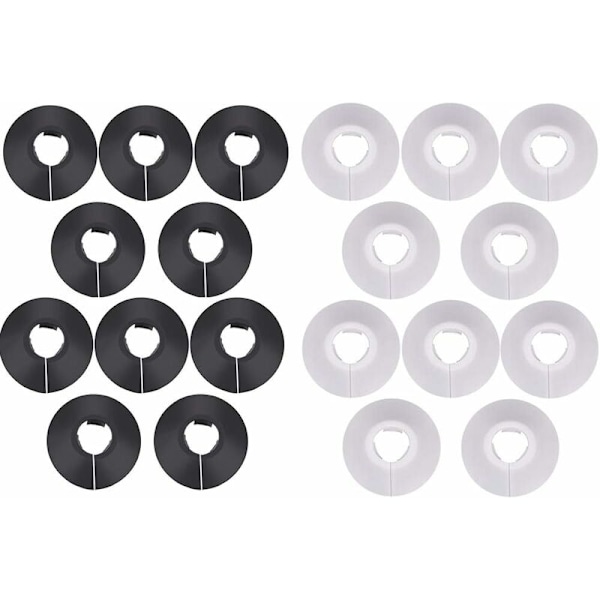 Rørklemmer, 20 stk Hvite Plast Rørdeksler, Plast Radiator Rørdeksler, for Varmerør, Kaldt og Varmt Vannrør, Gassrør, etc.
