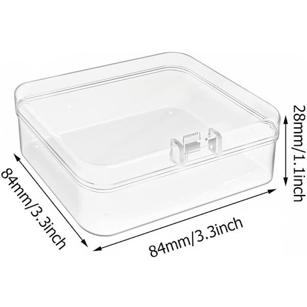 24 stk. serie mini plast opbevaringsbeholder æske, 3,3x3,3 tom hængslet æske, til smykker, hardware, spilbrikker, håndværk