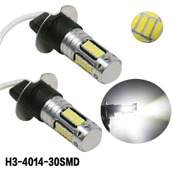 8 st H3 Super Bright LED Dimljuslampor DRL Kit 6000K Vit