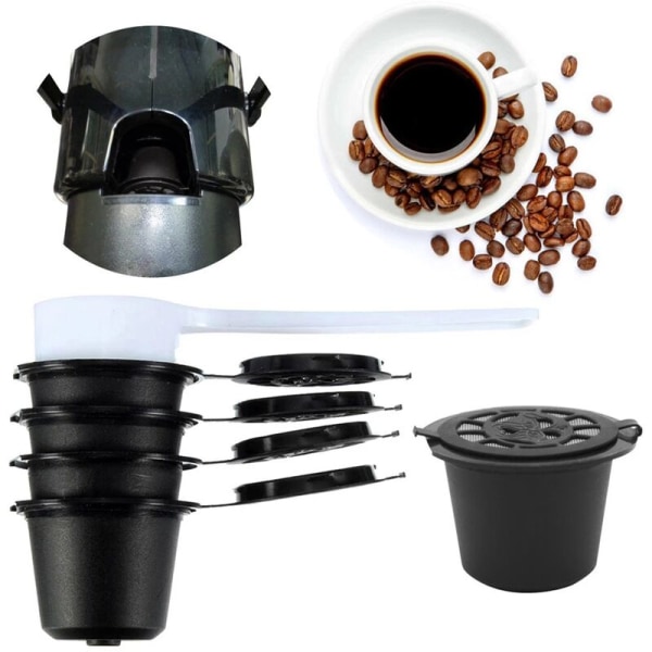 Återanvändbara Nespresso-kaffekapslar, svart, påfyllningsbara kaffekapslar, filterkaffe, artiklar - svart