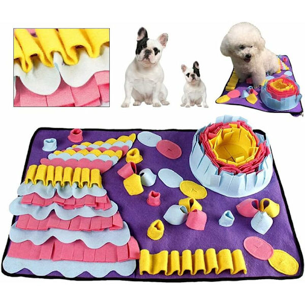 Snuffle-matto koirille, Koiran lemmikkieläinten Snuffle-ruokintamatto Koiran matot hitaaseen syömiseen, Koulutusmatto lemmikkieläinten koulutukseen (70 x 50 cm)