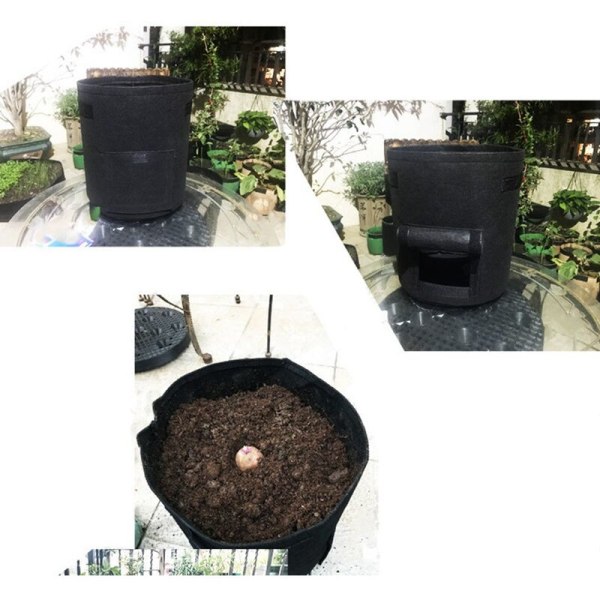 2-pak Filtdyrkingspose for planter, 7 gallon, ikke-vevd stoff, hagepotetpotte, drivhusgrønnsakdyrking