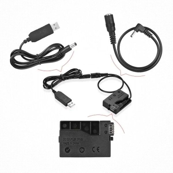 -E8 Dummy Batteri med DC USB Adapter Kabel Bank Ersättning för LP-E8 för 550D 600D 650D 700D DSLR Kameror