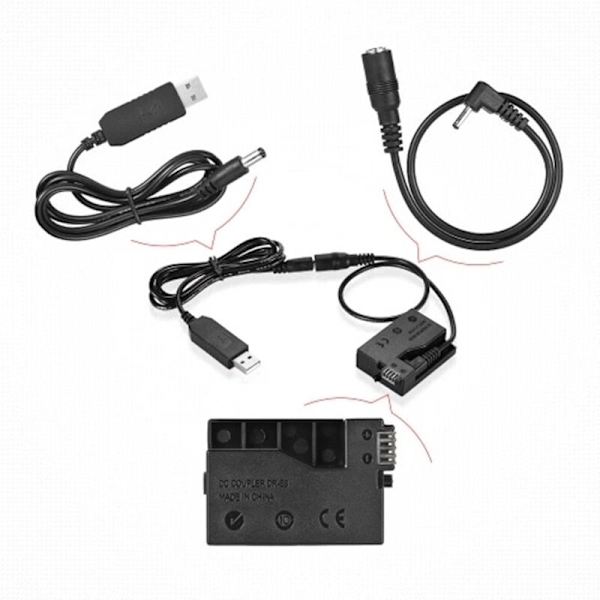 -E8 Dummy Batteri med DC USB Adapter Kabel Bank Udskiftning for LP-E8 til 550D 600D 650D 700D DSLR Kameraer