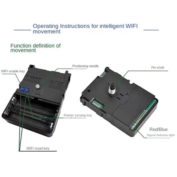 1 Sæt DIY Smart Wifi Urværkssæt Automatisk Tidindstilling Lydløs Dekorationstilbehør