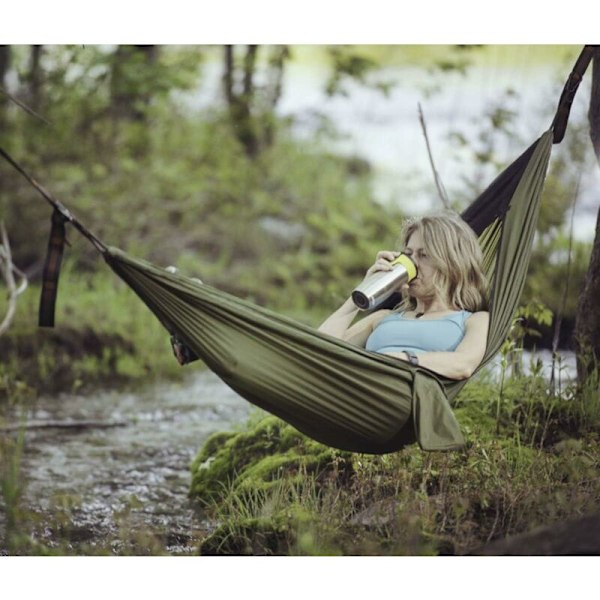 Ultralätt Resekamphängmatta 200 kg Belastningskapacitet, (270 x 140 cm) Andningsbar, Snabbtorkande Fallskärmsnylon 2 x Premium Karabiner, 2 x Nylon Slingor