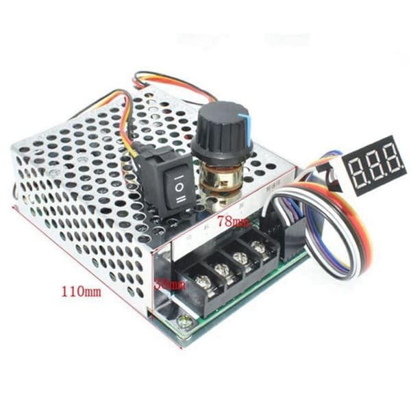 Toveis DC-motorhastighetsregulator med digital display for tachometer