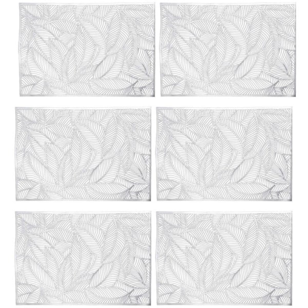 Western Hollow Nordic Style Rektangulär Isolering Placemat Bordsmatta Hotell Restaurang Ark Bordsdekoration Matta-Silver